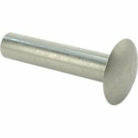 BSC PREFERRED Steel Low-Profile Domed Head Solid Rivets 1/4 Diameter for 1.125 Maximum Material Thickness, 40PK 97030A351